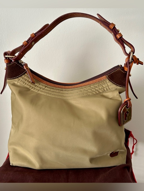 Dooney & Bourke Handbags - Dooney & Bourke Erica Olive/Tan Nylon
Shoulder Bag